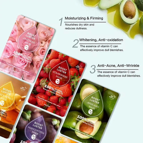 Whitening Moisturizing Hydration Facial Mask with Vitamin C Hyaluronic Acid Anti-Wrinkle Face Skin Care Korean Cosmetics